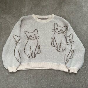 Cream Cat Sweater